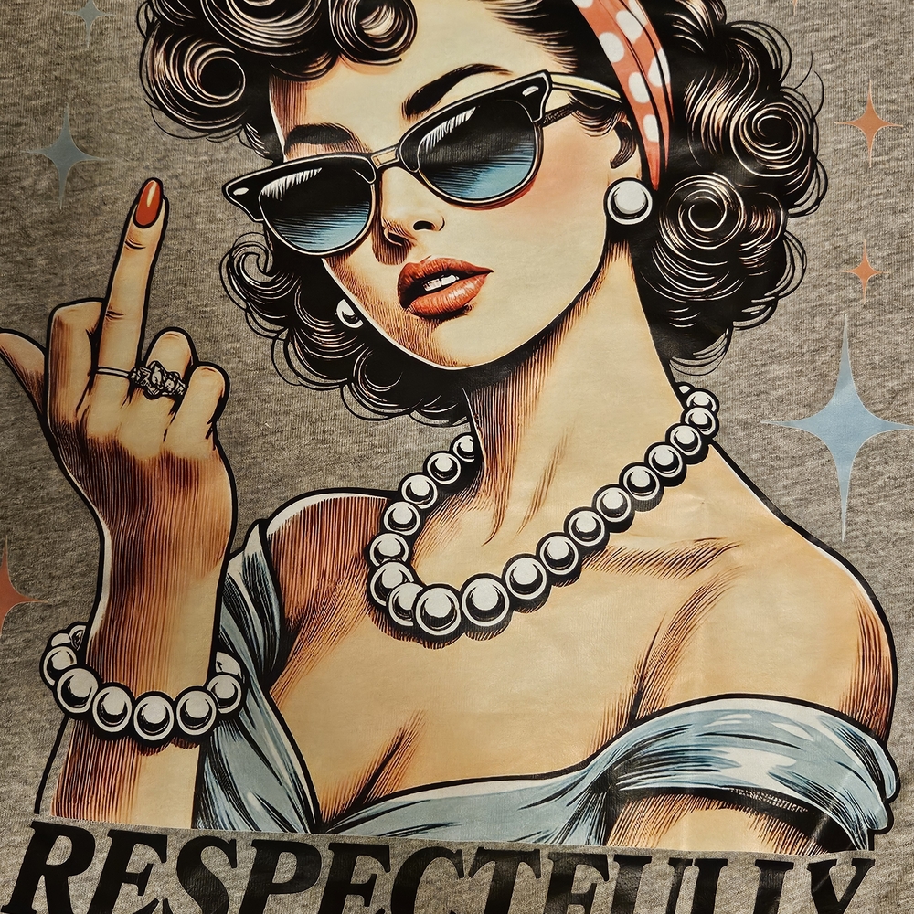 Retro Graphic T-Shirt with Pearl Design